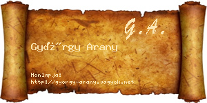 György Arany névjegykártya